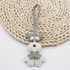 Schnauzer Dog Keychain PU Leather Animals Keyring Hanging Ornament Backpack Handbag Charm Gift For Men Women Korean Bag Charms