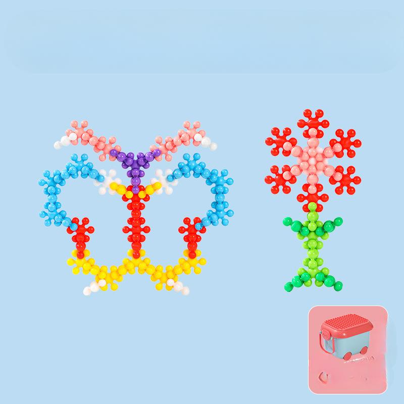 Kindergarten Snowflake Early Education Toy Building Blocks Plum Blossom Building Blocks Educational Children's Concentration Toys Assembly