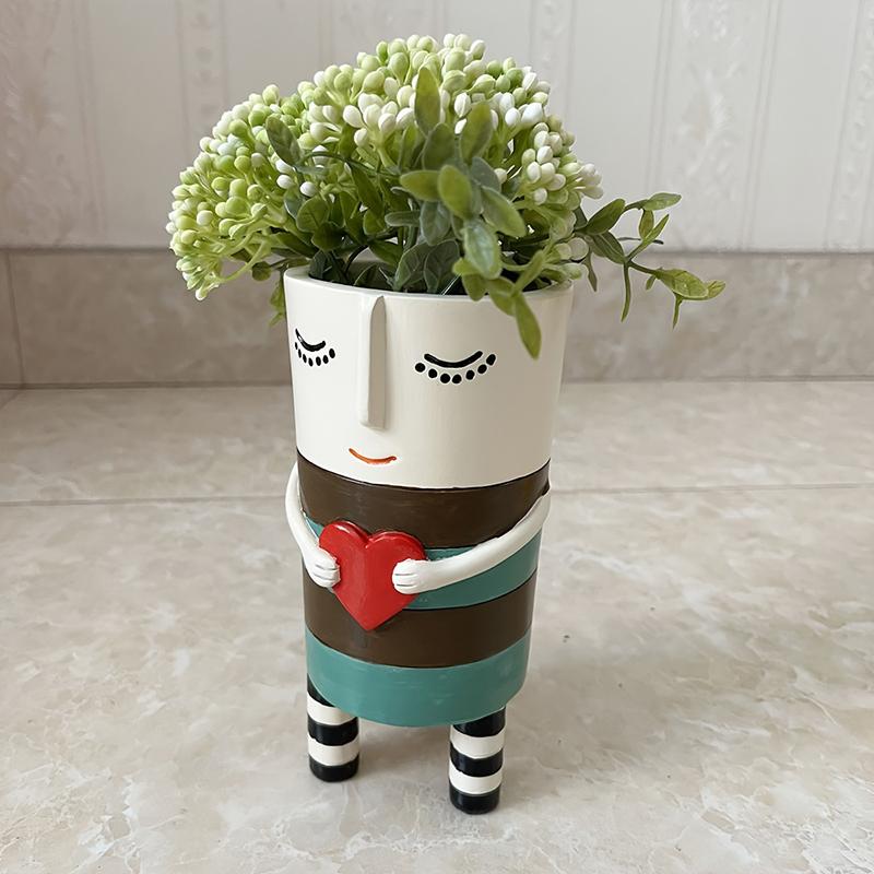 1PC Resin Vase Home Decoration Resin Crafts Unique Colored Vase Gift Hand-made Vase For Home Bedroom 2 styles