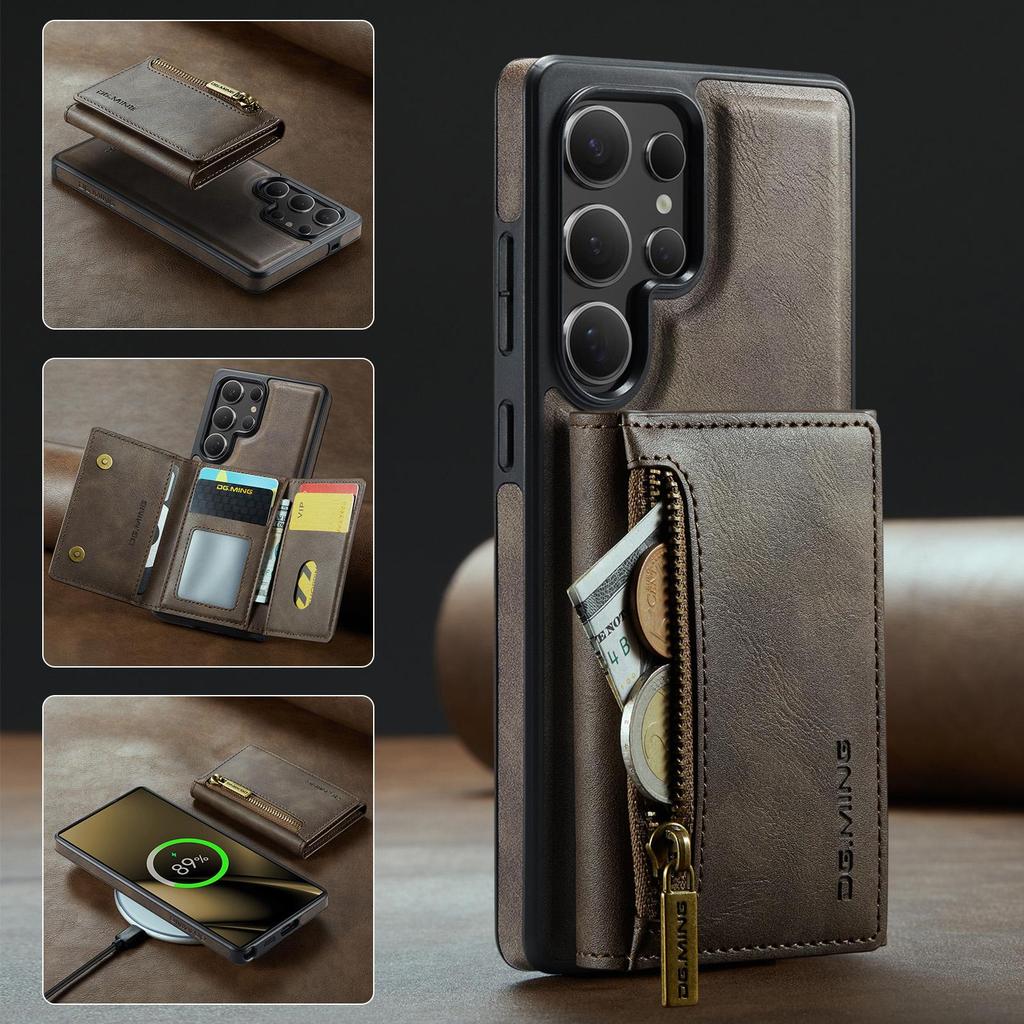 Odpinany na zamek magnetyczny skórzany portfel etui z podstawką na telefon dla iPhone 17 Air 16 15 Plus 13 12 Pro Max Samsung S25 S24 S23 Ultra Google Pokrowiec z przegródką na karty