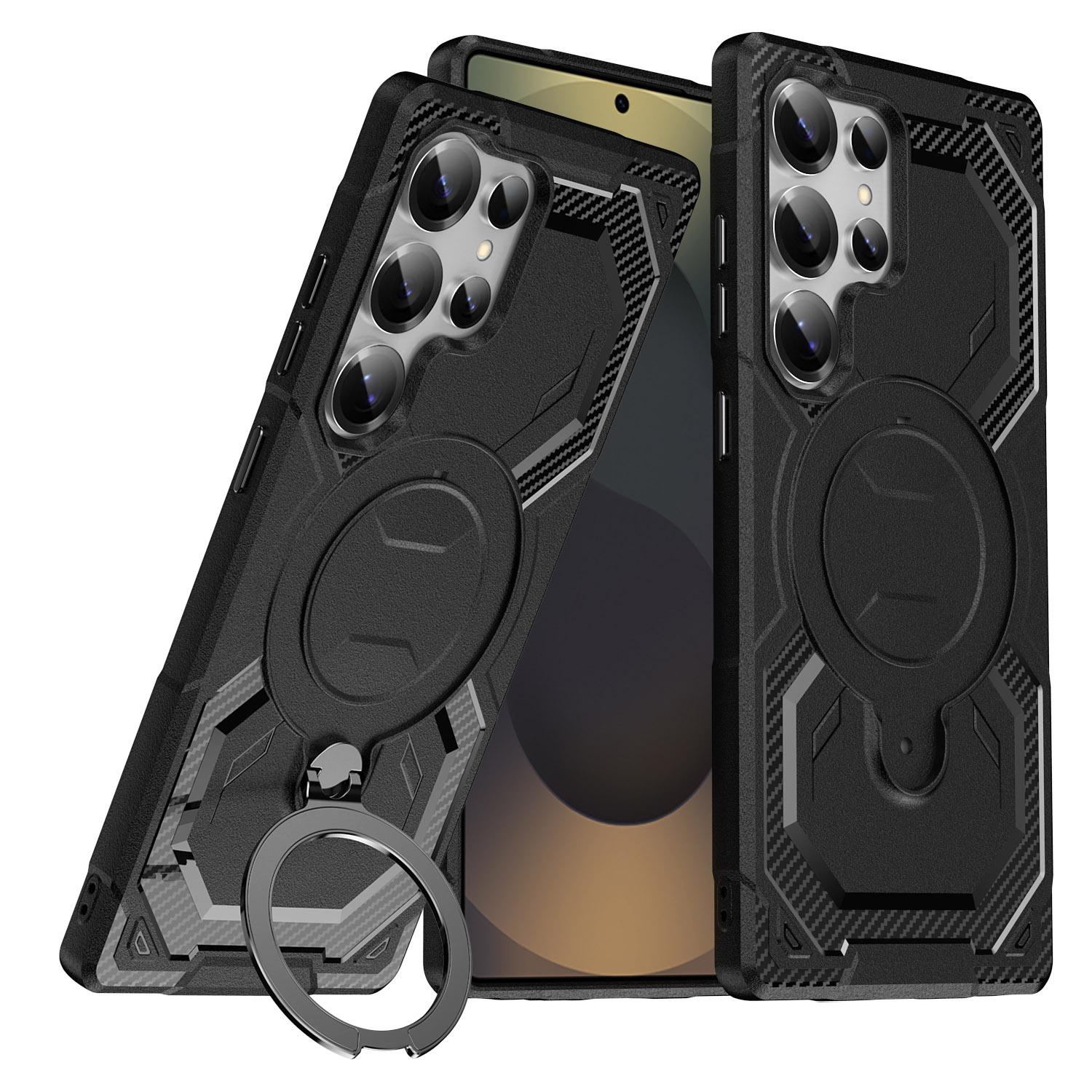 

For Samsung Galaxy S25 Ultra Case Compatible with MagSafe Kickstand TPU+PC Phone Cover Pink