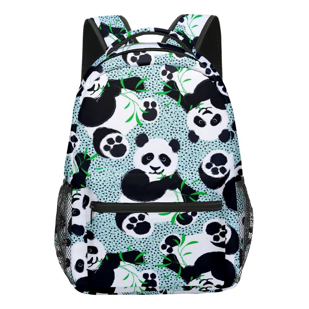 Hip Hop Kpop Jugendliche Schultaschen Unisex Niedliche Panda-Reisetaschen 3D-Druck Oxford Wasserdicht Notizbuch Schulrucksäcke