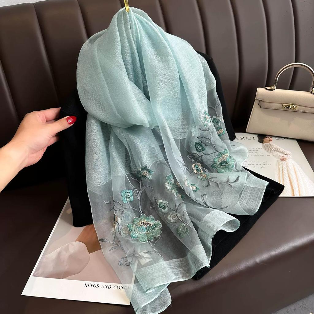 Solid Silk Wool Scarf Women Shawls Scarves Summer Lady Hijab Winter Fashion Warm Bandana Foulard Pashmina