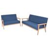 Día Y Noche - Día Y Noche 2-Piece Blue Fabric Sofa Set