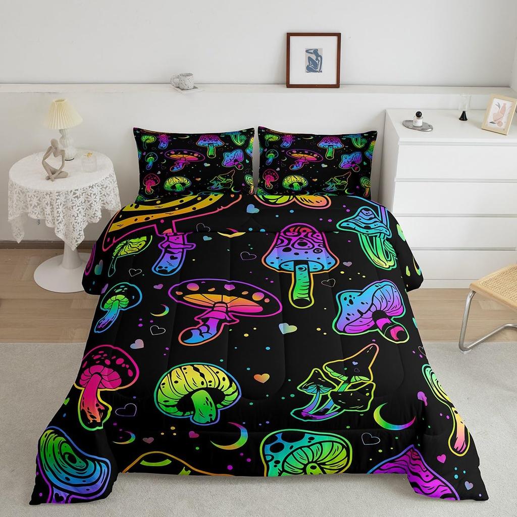 Erosebridal Horse Quilt Twin Size, Farmhouse Western Cowboy Cowgirls Duvet Insert for Kids Boys Girls Teens, Cartoon Kawaii Horse Bedding Se