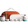 Gradual change suet jade wisteria flower tea set tea cup light luxury company annual meeting companion gift printing set