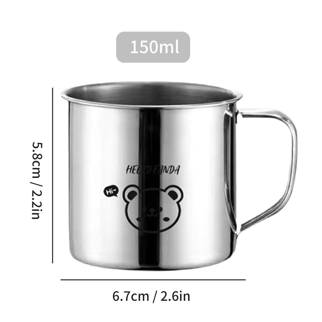 Anti Drop 304 Stainless Steel Mug With Handle Mini Portable Tea Milk Cup Cute Kid Water Cup Outdoor Picnic Drinkware