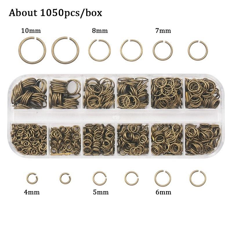 Jewelry Findings Set open jump rings Loose spacer beads Earring hooks Rubber Earring Backs for Jewelry Making DIY handicraft