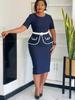 Elegant Church Dresses O Neck Bodycon Short Sleeves Modest Office Ladies Work Wear Round Neck for Professional Female African