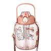 Water bottle portable strap plastic water cup high value cartoon large capacity big belly cup household portable straw cup