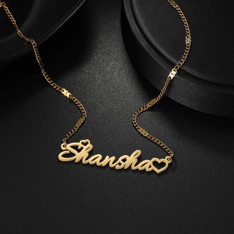 Custom Name bracelet for Women heart Chain Stainless Steel Jewelry Personalized letter bracelet Birthday Gift