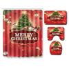 Christmas Home Shower Curtain Polyester Cloth Four-Piece Toilet Floor Mat Bathroom Non-Slip Door Mat Bedroom Carpet