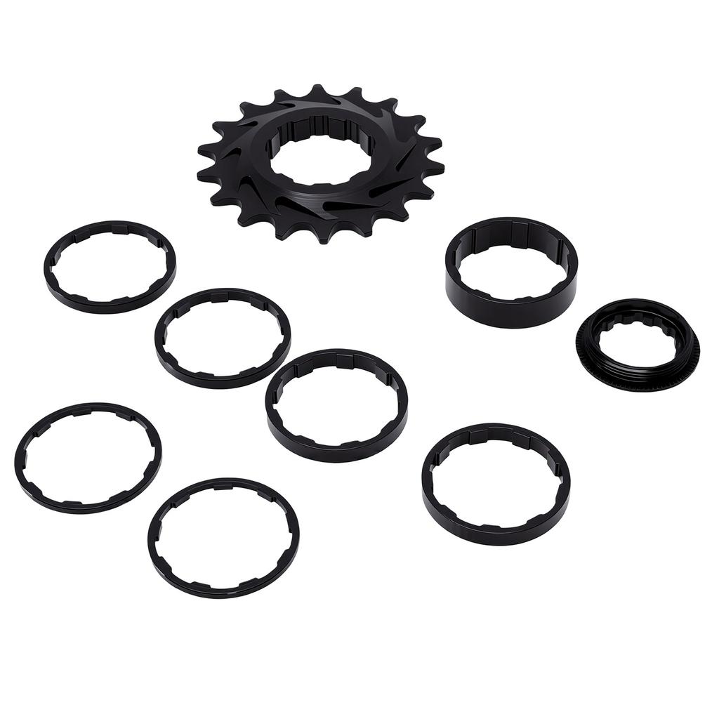 Single Speed Conversion Kit Replacement for Shimano HG Freehub Aluminum Alloy 18T Cog with Lockring 2mm 3.5mm 5mm 10mm