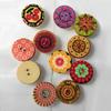 100x Mixed Vintage Colorful Flowers Wood Buttons Scrapbooking Sewing Craft 20mm