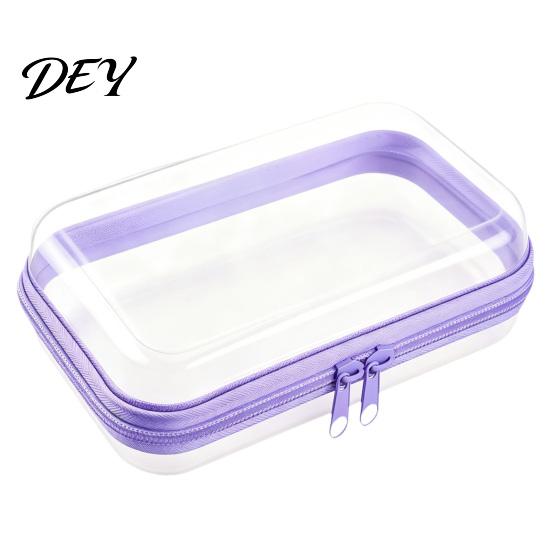 Portable Jewelry Case for Trip Clear Zipper Storage Bag, Durable Hard Shell Case, Pill Box Travel Dustproof Container, Headphones Pills And