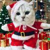 Christmas Pet Costumes Cute Kitten Santa Claus Clothes For Small Medium Dogs Cats Holiday Party Dress Up Apparel Sphynx Outfits
