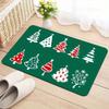 Christmas Tree Print Washable Polyester Doormat Set, Non-Slip PVC Backed Machine Made Entryway Rug, Festive Indoor Floor Mat for