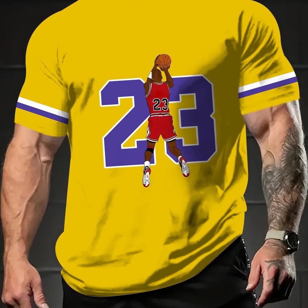 Basketball Legend 23 Print Short-Sleeve T-Shirt, Sporty Casual Street Style