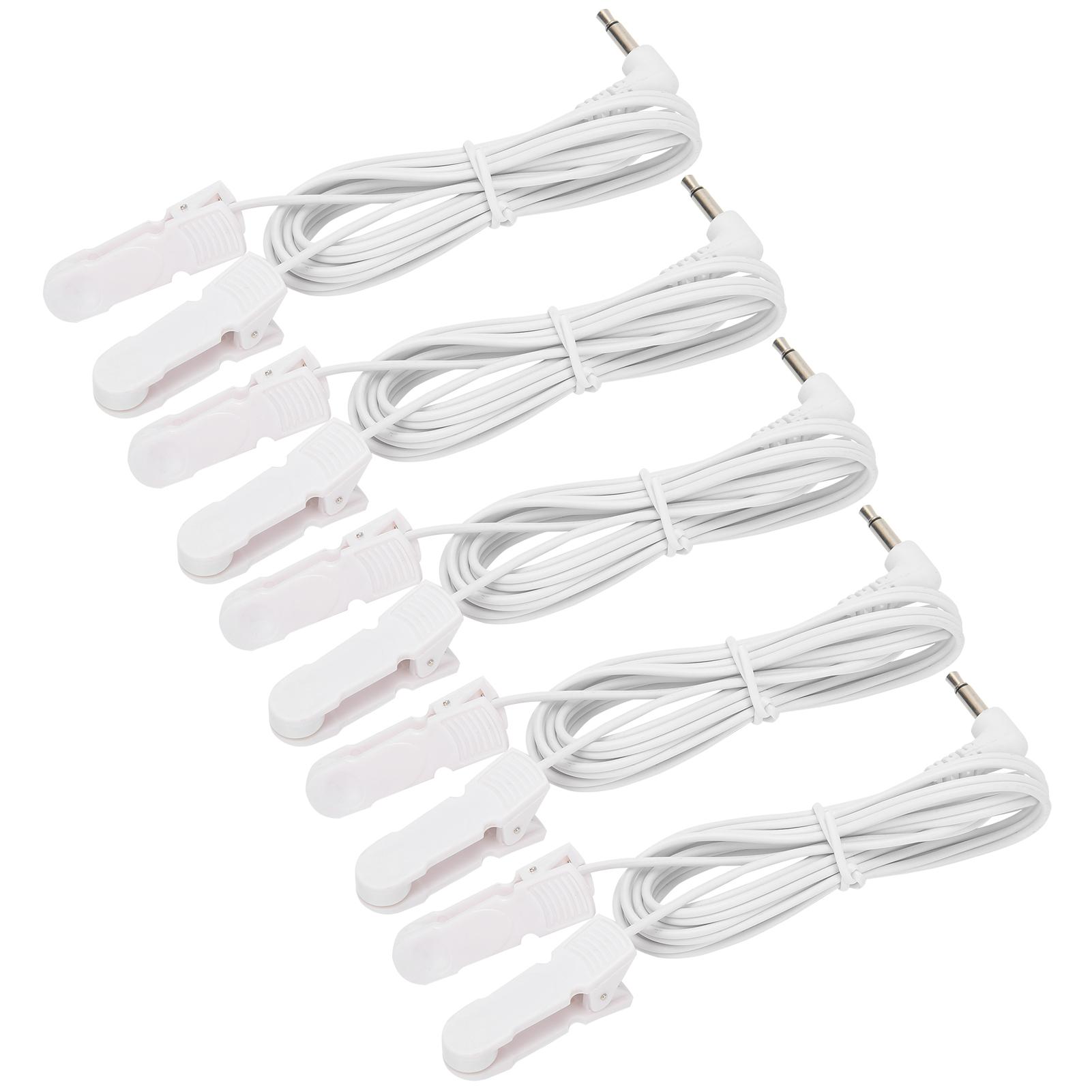 

5 шт. в упаковке 3,5 мм ушной зажим электродные провода кабель для физиотерапевтического аппарата TENS