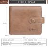 Wallet Men's Short Korean Version Multi Slot Buckle Solid Color Retro Ticket Holder