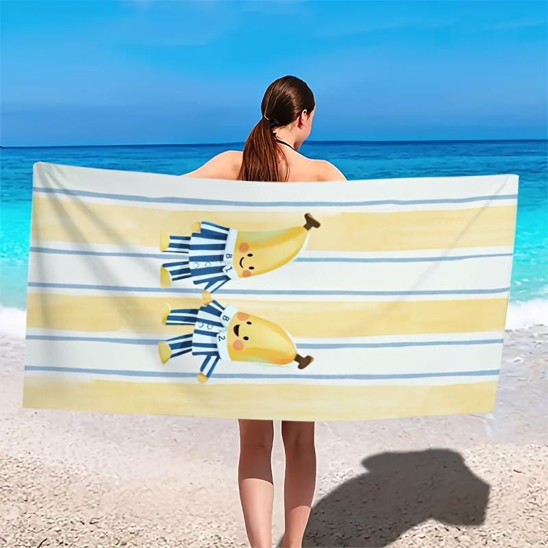 Cute Banana Brothers Pattern polyester microfiber beach towel is highly absorbent, suitable for swimming and beach outings