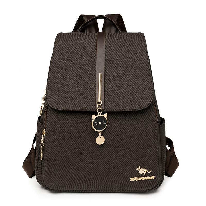 Fashionable Soft Leather Large-capacity Travel Backpack, Dual-purpose Single-shoulder Schoolbag Casually