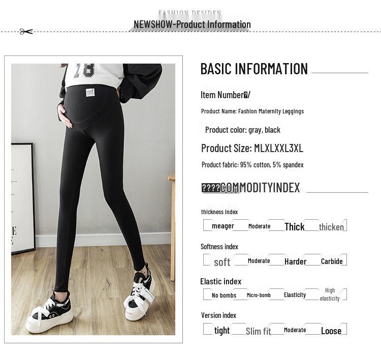 Maternity Leggings: Cotton Nine-Point Pants with Belly Support, Plus Size, Spring/Autumn Style, Plus Velvet for Pregnant Women.