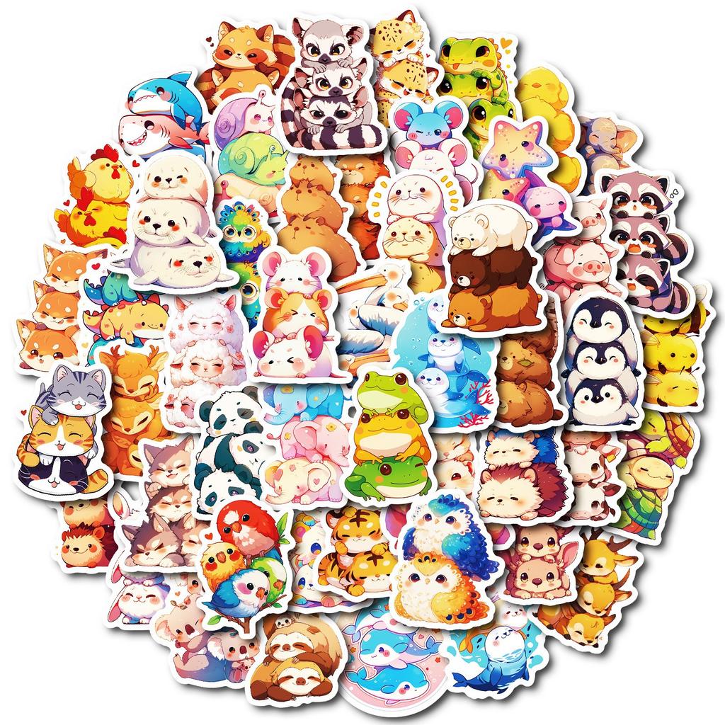 50 Creative and Interesting Animal Stacking Stickers for Children's Reward Toys Decorative Stickers