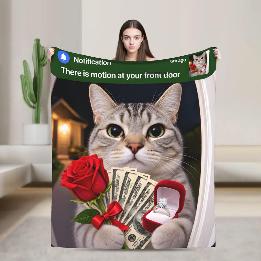 Stylish There is Motion at Your Front Door Neegy Funky Ehh Meme  Blankets Thin Coral Fleece Plush  Cozy Throw Blanket Machine