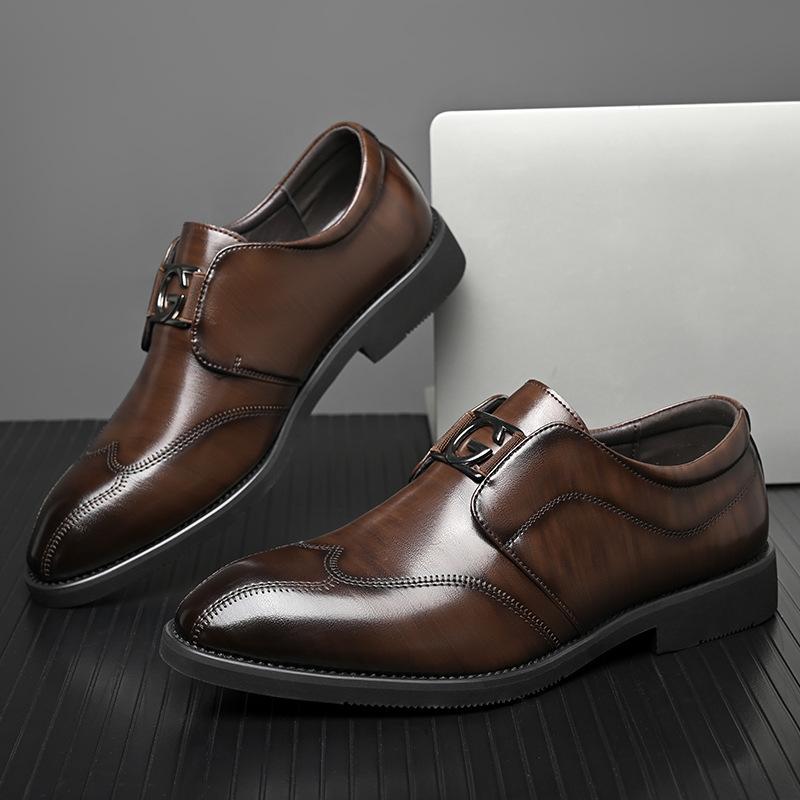 

Men s Leather Slip-On Formal Shoes - Business Casual Style 40