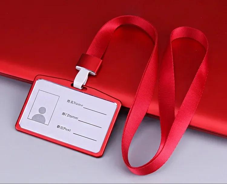 1PC Work Card Holders Men Women Business Bank Credit Card Holder Name ID Card Cover Fashion Metal Work Badge Case