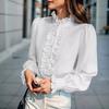 Women Elegant Ruffled Long Sleeve Blouse Plus Size