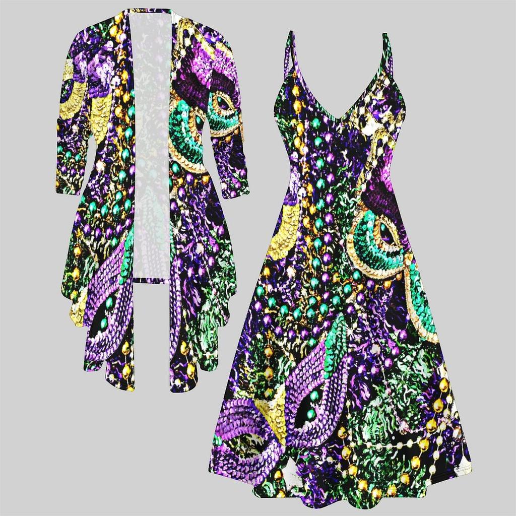 3D  Printed  Set Dress Coat ,  Gorgeous Colors Fashion Print,suitable for Various Scene Fashion Styles