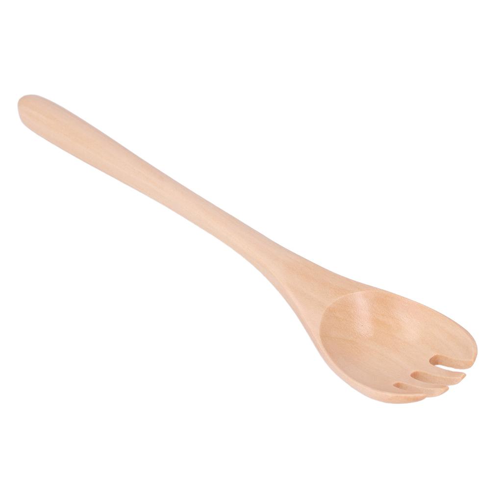 Fruit Salad Fork Wooden Long Handle Dessert Fork Kitchen Cutlery for Household Restaurant