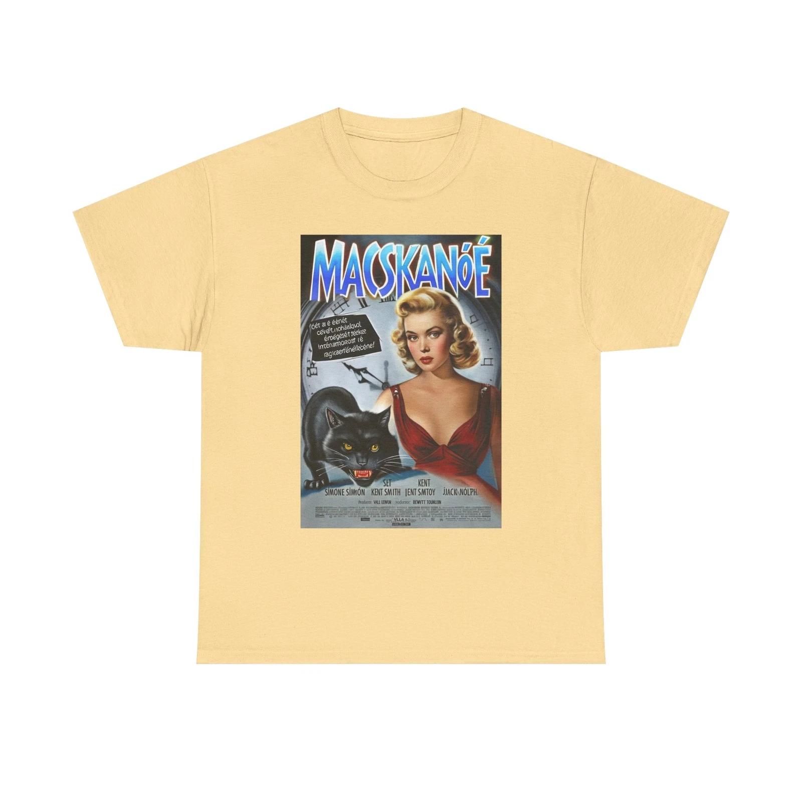 Cat People Vintage Hungarian Movie Poster Unisex Tee, Cat Lover Gift, Movie Buff M