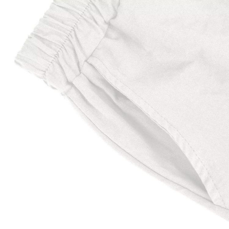 Pantaloni Corti da Donna in Cotone e Lino Moda Vita Elastica Ampia Colore Unico Tasca Bottone Pantaloncini Capris da Donna