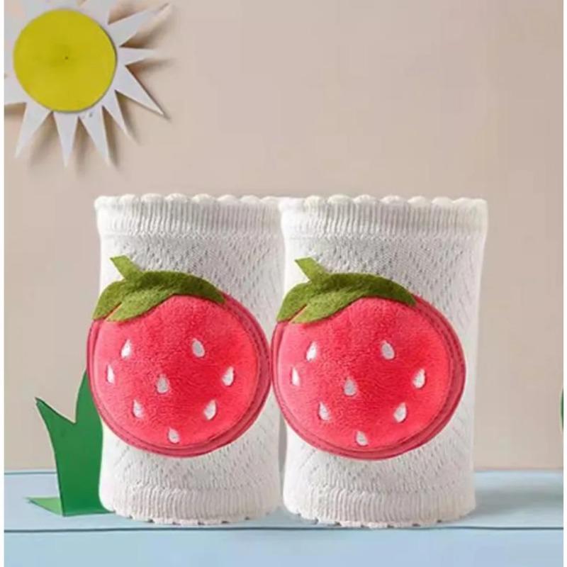 Cartoon Animal Fruit Kids Knee Pads Summer Mesh Breathable Baby Learning Walk Crawl Protection Anti-Fall Gear