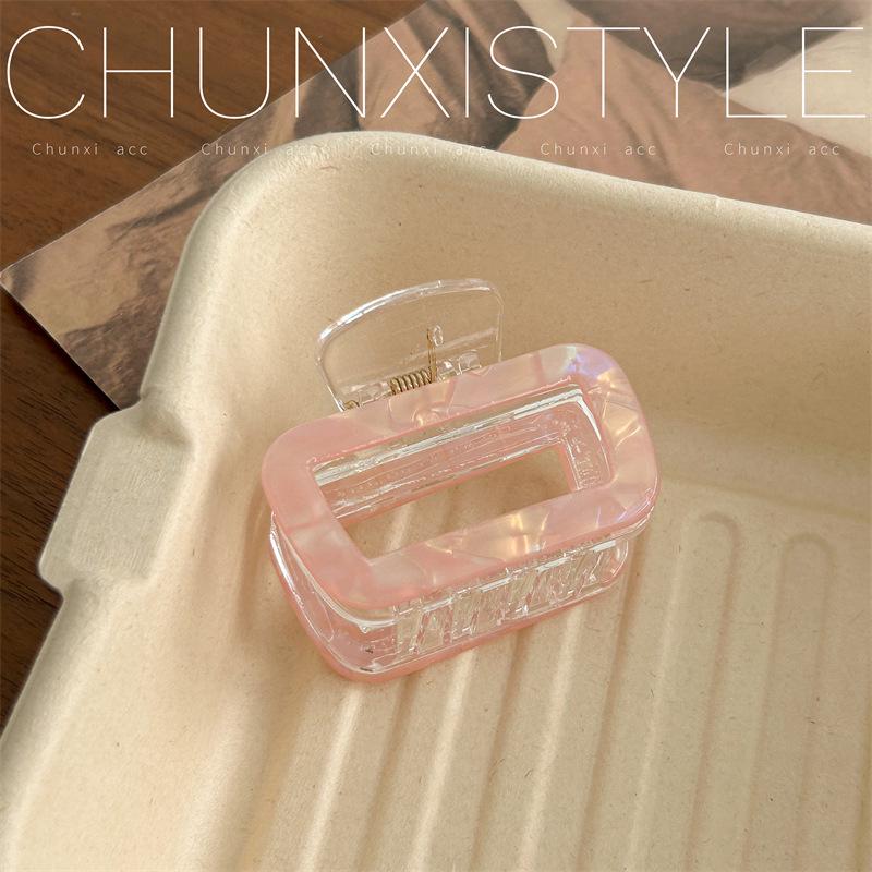 Dazzling Medium Mermaid Shell Square Hair Clip for Updos