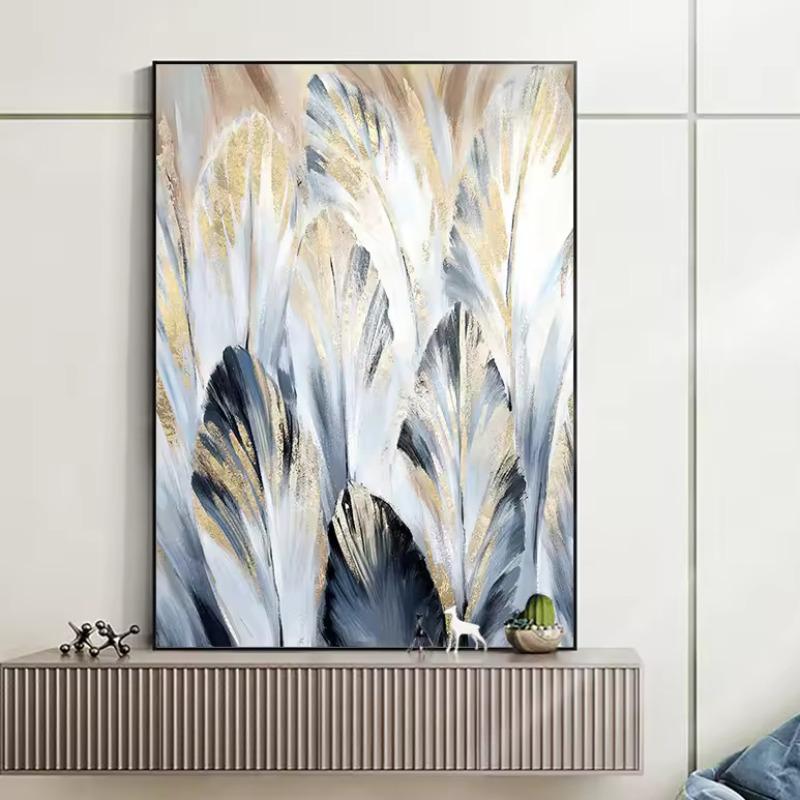 Nordic Plant Canvas Painting Abstract Blue Palm Leaves Poster Prints Still Life Wall Art Pictures for Living Room Interior Decor