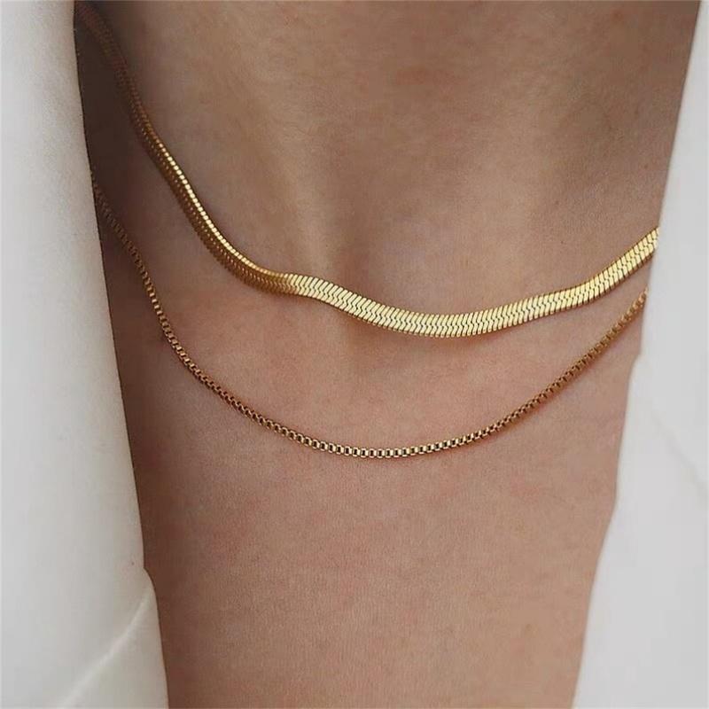 Vintage Bohemian Multilayer Minimalist Necklace for Women Stick Pendant Link Chain Necklace Collarbone Collares Fashion Jewelry