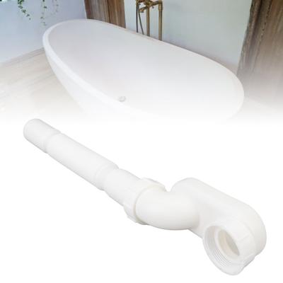 Badeabfluss-Set Badewannenrohr Badewannen-Duschabflussrohr PVC 1 1/2 P-Typ Erweitert Geruchsschutz Abflussrohr für Waschbecken Waschschalen