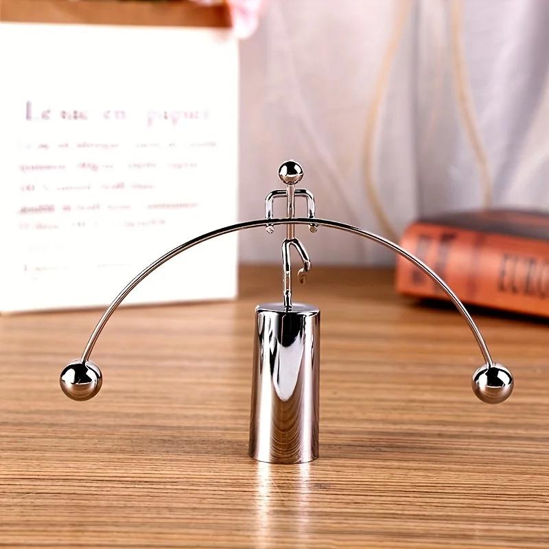 1pc-Steel Balanced Weightlifting Art Decompression Home Office Accessories Balance Ball Swinging Weightlifting Little Iron Man