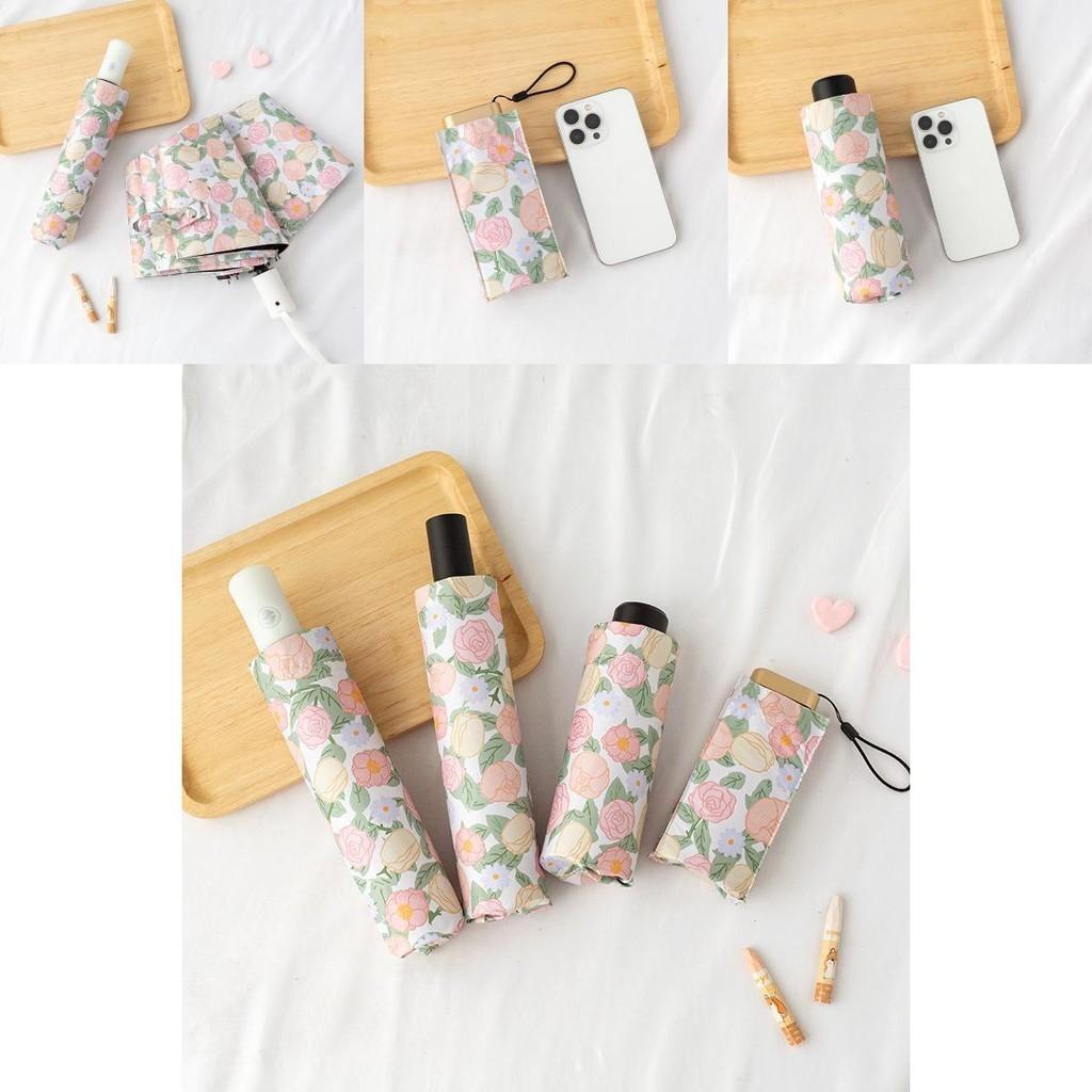 Durable Frame Steel Automatic Open Close Sun Rain Umbrella With Retro Floral Print