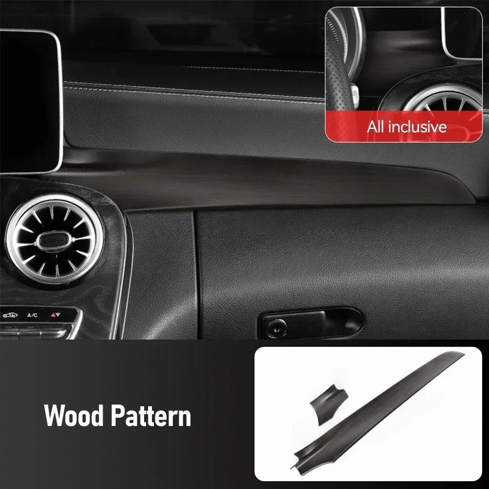 2 Stücke Auto Carbon Fiber Texture Mittelkonsole Armaturenbrett Panel Schutzhülle Abdeckung Trim Für Mercedes Benz 15-21 C W205 16-21 GLC X25