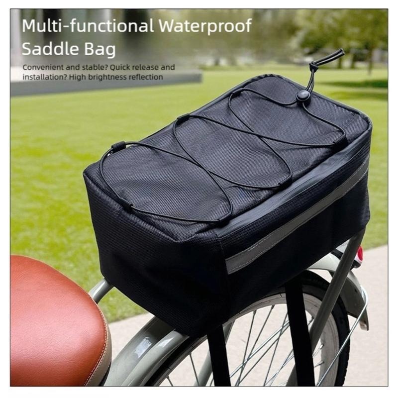 Waterproof Bike Rear Seat Bag Cycling Rear Seat Tail Storage Pouch Large Capacity Bicycles Trunk Bag Bike Panniers Bag