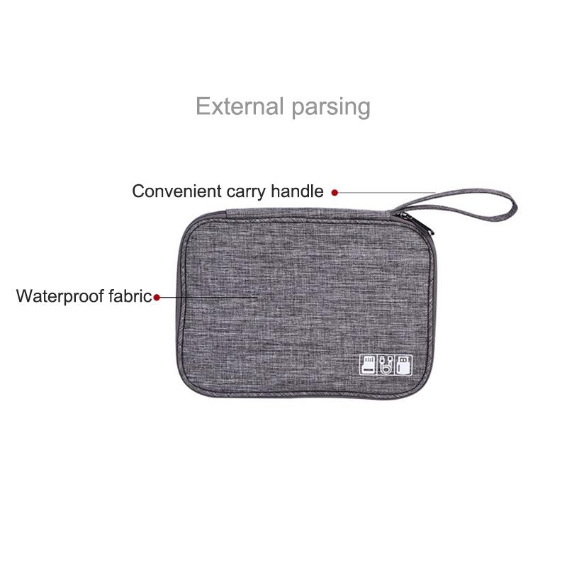 1Pc Black Green Storage Bag Electronic Accessory Organizer Portable Usb Data Cable Charger Plug Travel Waterproof Organizer