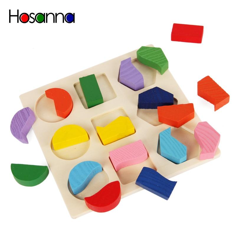 Wooden Geometric Shapes Sorting Math Montessori Puzzle Preschool Learning Educational Game Baby Toddler Toys for Children