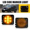 Pair Amber LED Side Turn Marker Lights Signal For Wrangler Jeep JK JKU 2007-18