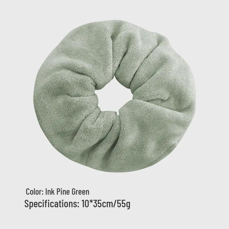 Super Absorbent XL Plush Hair Towel Scrunchie - Gentle, Damage-Free, Dual-Use for Hair & Face Washing