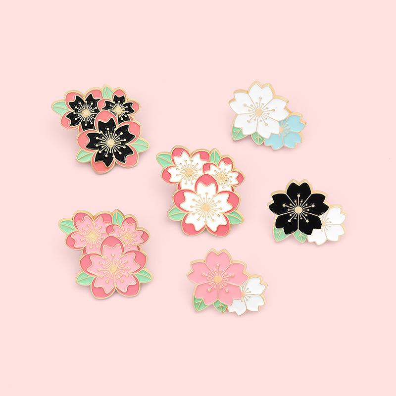 Sakura Simple Designer Series Enamel Pin Brooch Cartoon Women Men Denim Jackets Lapel Pins Backpack Badges Kids Fashion Jewelry